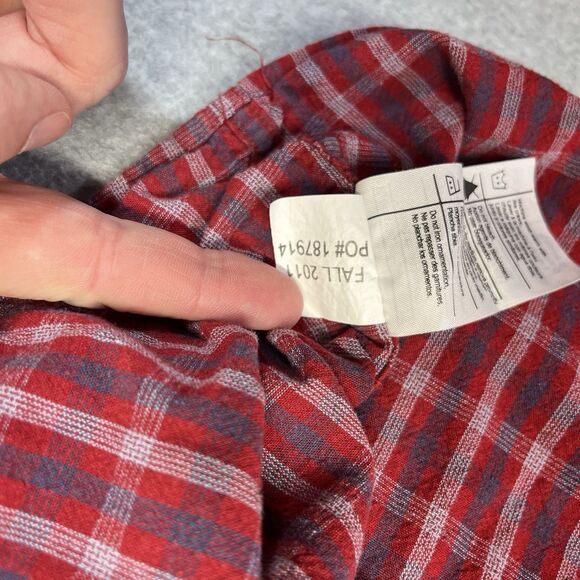 Carhartt Button Down Work Shirt Men's Large L Red Plaid Pockets Embroidered S253 - Picture 6 of 10